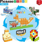 PicassoTiles 103 Pieces 1" Magnetic Toy Building Block Cubes Building Block, 3D Cube Construction Cubes Magnet Sensory Toys Gifts Educational with Free Idea Book for Kid, Boy, Girl & Toddler PMC103