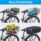 CXWXC Rear Bike Basket - Bicycle Rear Basket with Cargo Net and Waterproof Cover - Rear Mount Aluminium Bike Basket Large Capacity