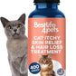 Cat Itchy Skin Relief & Hair Loss Treatment, Holistic Allergy Relief for Cats Calms Dry Skin, Dandruff & Reduces Licking, Scratching, Patchy, Matted and Shedding Fur, 400 Easy to Use Pills