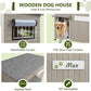 Large Dog House Outdoor XL Wooden Dog House with Weatherproof Asphalt Roof, Chew-Resistant Frame, Removable Floor, for Medium to Large Dogs Indoor Outdoor Use (Grey, 43.3"L x 29.5"W x 33.5"H)