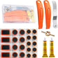 29 PCS Bike Tire Repair Kits - 22 PCS Vulcanizing Patches, Cement, Tire Levers, Metal Rasp & Roller, Valve Wrench, Portable Bicycle Inner Tube Puncture Patch Kit for BMX MTB Road Bike Motorcycle