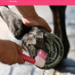 11PCS Horse Grooming Kit Curry Comb Sweat Scraper Horse Bathing Supplies Grooming Tools with Storage Bag Pink Garnet