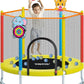 60" Indoor Outdoor Trampoline for Kids,MILUMILU Mini Baby Trampoline with Safety Enclosure Net, Basketball Hoop, Jumping Mat - Birthday Gifts for Children Boy Girl.