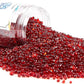 TWINKLING High Luster Round Fire Glass Stones, Marbles, Pebbles, Beads Gems for Fire Pit, Vase Fillers, Crafts, Aquarium Garden Decoration, 3-6mm, 1-Pound Jar (Red)