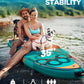 Bigfly 11'6×35" Super Wide Inflatable Stand Up Paddle Board, Ultra Stable Wide SUP for 2+1 People/Family/Big Size, 100L Backpack, All-Round Sup Board, US Big Fin