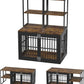 Dociote Heavy Duty Dog Crate Furniture with Storage Shelves，Large Dog Kennel Indoor End Table 39 Inch,Brown