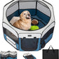 PETSFIT 45.5" Dog Playpen Indoor/Outdoor-Jump-Proof 28.5" Height with Removable Waterproof Mat & Zippered Roof | RV, Camping, Travel Dog Pen | Whelping & Cat Observation Space(45.5"L x 45.5"W x 28.5H)