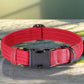 PET ARTIST Soft Cotton Dog Collar for Small Dogs in Glamorous Red, Simple Dog Collar with Quick Release Metal Buckle & D Ring, S Size (10-16")