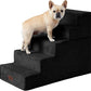 EHEYCIGA Dog Stairs for High Bed 25" H, 5-Step Extra Wide Dog Steps for Bed, Pet Steps for Small Dogs and Cats, Non-Slip Balanced Pet Ramp Indoor, Black