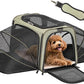 Petsfit Expandable Cat Dog Carrier Airline Approved, 17" L x 11" W x 11" H Soft-Sided Portable Pet Travel Carrier for Kitten, Puppy, Removable Soft Plush Mat and Pockets, Auto-Locking Zippers