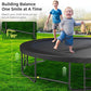 10 12 14 15 16FT Outdoor Trampolines for Kids and Adults, Pumpkin Trampoline with Curved Poles, Recreational Trampoline with Basketball Hoop and Safety Enclosure Net for Kids and Adults