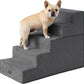 EHEYCIGA Dog Stairs for High Bed 25" H, 5-Step Extra Wide Dog Steps for Bed, Pet Steps for Small Dogs and Cats, Non-Slip Balanced Pet Ramp Indoor, Grey