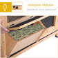 PawHut Wooden Rabbit Hutch Bunny Hutch Cage Guinea Pig with Waterproof Roof, No Leak Tray and Feeding Trough, Indoor/Outdoor, Natural