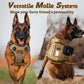 rabbitgoo Dog Harness for Large Dogs No Pull, Tactical Service Pet Vest with Molle and Control Handle, Adjustable and Reflective Military Harness for Easy Walking and Training, Brown, L