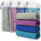 YESLIFE 4 Pack Cooling Towel 40"x12", Gym Towels for Men and Women, Soft Breathable Workout Towels for Yoga, Running, Sport, & More (Grey, Dark Blue, Purple, Blue)