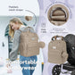 RUVALINO Diaper Bag Backpack-Multifunction Baby Travel Bag with Changing pad, Insulated Bottle Holders & Pacifier Case, Large Capacity, Waterproof, Clay