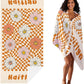 JML Personalized Beach Towel with Name, Custom Flower Beach Towel, Customized Microfiber Pool Towel, Quick Dry & Absorbent Swim Towel for Adult,Anniversary, Birthday, Summer Holiday,Vacation
