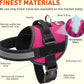 Dogline Dog Harness, Reflective No-Pull Adjustable Vest with Handle, Breathable No-Choke Harness for Small, Medium or Large Dogs Room for Patches Girth 27 to 34 in Pink
