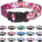 Mercano Adjustable Dog Collar - Special Design Patterns, Soft Nylon Comfortable Durable Pet Collar for Small Medium Large Dogs (M, Colorful Flower)