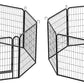 Dog Playpen, Outdoor Dog Fence, 16 Panels, 32" H Dog Pen for Medium/Small Dogs, Heavy Duty Metal Pet Fence with Gate, Portable Dog Fence for RV Camping and Yard (Black)