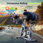 Cyclace Exercise Bike, Magnetic Stationary Bike for Home, Low Noise Cardio Indoor Cycling Bike with App Compatible, 300LBs Weight Capacity & Tablet Mount