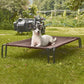 pettycare Elevated Outdoor Dog Bed - Raised Cots Beds for Small Dogs, Waterproof Pet Hommock Easy to Assemble, Cooling with Teslin Mesh, Durable, Non Slip, Indoor & Outdoor, Up to 35 lbs, Brown