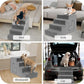 Dog Stairs for Small Dogs 27”H, 6-Step Dog Steps for High Bed, High-Density Foam Pet Stairs with Non-Slip Removable Washable Cover to Get on Bed