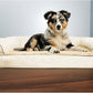 Furhaven Orthopedic Dog Bed for Medium/Small Dogs w/ Removable Bolsters & Washable Cover, For Dogs Up to 35 lbs - Plush & Suede Sofa - Espresso, Medium