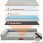 Orthopedic Dog Beds Large Sized Dog, 3 Inch Memory Foam Pet Bed for Medium and Large Dogs, Washable Removable Cover, Nonskid Bottom, Waterproof, 41x27 Inches XL Light Grey