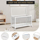 Large Metal Hamster Enclosure Rat Cage with 360 Viewing Acrylic Sides, Ventilated Front Door & Openable Top, Portable Hamster Tank for Guinea Pig, Chinchilla, Gerbil, 37.8''Lx18.5''Wx20''H White
