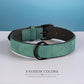 Didog Soft Padded Leather Dog Collar, Breathable Heavy Duty Dog Collar Leather with Adjustable Rust-Proof Metal Buckle for Small Medium Large Dogs, Green, XL