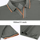 Esabel.C Jacquard Golf Shirts for Men Moisture Wicking Short Sleeve Performance Dry Fit Active Mens Polo Shirts