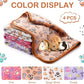 4 Pcs Waterproof Guinea Pig Blankets Washable Small Animal Fleece Bedding Absorbent Guinea Pig Cage Liners Reusable Pet Pee Pad Sleep Mat Pad Cover for Hamster Ferret (Paw Print, 28 x 56 Inch)