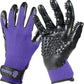 H HANDSON Pet Grooming Gloves - Patented #1 Ranked, Award Winning Shedding, Bathing, & Hair Remover Gloves - Gentle Brush for Cats, Dogs, and Horses (Purple, X-Large)