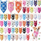 Abbylike 50 Pcs Paw Print Dog Bandanas Bulk Soft Triangle Scarves for Pets Party Costume Doggie Walking Photo Props Bibs for Pets Shops Adoption Events Halloween Party Gifts(31.5 x 21.7 x 21.7 Inch)