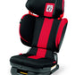 Peg Perego Viaggio Flex 120 Booster, 4D Total Adjust for Safety & Comfort, No Armrests, Compact Fold for Travel, 40-120 lbs, Made in Italy, Monza (Black & Red)