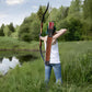 DAPace Leather Arrow Quiver for Recurve Bow/Compound Bow, 20 Inch Back Archery Quiver, Quiver Arrow Holder Holds Up to 36 Arrows, Brown