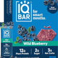 IQBAR Brain and Body Plant Protein Bars - Wild Blueberry - 12-Count Low Carb - Gluten Free, High Fiber, Vegan Snacks - Low Sugar Meal Replacement