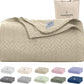 Herringbone Cotton Twin Blanket for Couch, Bed,Sofa, Home Decor, Soft, Lightweight, All-Season Bed Blanket, 68 x92, Beige Fog