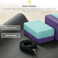 Sunshine Yoga 4" Striped Yoga Block, 10 Pack Bulk EVA Foam Yoga Blocks, Firm and Supportive Yoga Brick, Balance Foam for Stretching, Pilates, and Workout, 4" x 6" x 9"