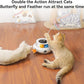 3in1 Interactive Cat Toys Moving Ambush Feather, Spinning Butterfly, Track Balls, Rechargeable Automatic Activated Kitten Toys for Indoor Cats, Cat Feather Toy for All Breeds