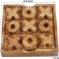 Glintoper Tic Tac Toe & 4 in a Row Tables Game Set, Classic Board Line Up 4 for Living Room Rustic Table Decor and Use as Game Top Wood Guest Room Decor Strategy Board Games for Families