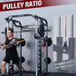 Major Fitness Drone2 Advanced Training Smith Machines– All-in-One Home Gym Squat Rack with Aluminum Pulley Set , Weight Bar, Dual LAT Pull-Down Systems & Cable Crossover Machine for Full-Body Workouts