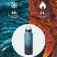 BUZIO 40 oz Water Bottle Insulated with Straw & 3 lid and Carrying Pouch, Leak Proof Anti-Slip Stainless Steel Water Flask Jug, Cold for 48 Hrs Double Vacuum Thermo Canteen, BPA-Free, Indigo Crush