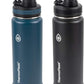 ThermoFlask Bottle with Spout Lid - Stainless Steel Water Bottles with Double-Wall Insulation & BPA-Free Spout Lids - Leak-Proof Reusable Bottles & Lids - 24 oz, Mayan Blue/Black (2 Pack)
