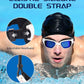Swim Goggles, Goggles Adult with Swimming Cap, Nose Clip & Ear Plugs, UV Protection Anti-Fog Lens and Case for Adult