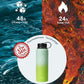 BUZIO 40oz Insulated Water Bottle, Triple Wall Stainless Steel Water Flask with 2 lids, Leakproof BPA-Free Straw Lid Sports Canteen for Sports Hiking, Cold 48H & Hot 24H- Gradient Green