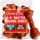 Canine Chews 8-9 Inch Beef Basted Knotted Rawhide Bones for Large Dogs - Durable Rawhide Bones for Medium and Large Dogs - Long Lasting Dog Rawhide Bones with for Aggressive Chewers - 10 Pack