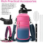 Insulated Water Bottle | Thickened Stainless Steel Vacuum Metal | Portable Sports Water Jug for Gym and Hiking with Straw, Carrier Bag, Handle Strap | BPA-Free 32 oz