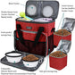 BAGLHER Dog Travel Bag, Pet Travel Bag (ALL Pet Travel Supplies), With 2 Pet Food Containers and 2 Collapsible Silicone Bowls; Essential Kits for Pet Travel Red